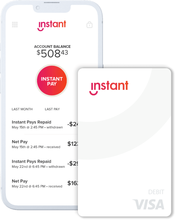 Instant card, paycard, pay card, payroll card