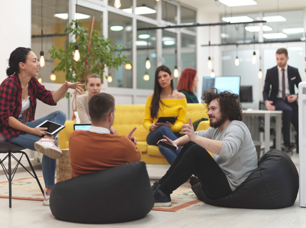 young professionals meeting in casual office