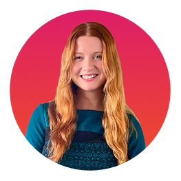 Woman with red hair smiling