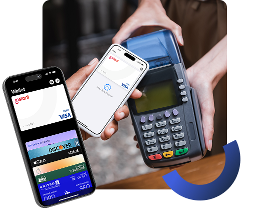 hand paying with instant digital card