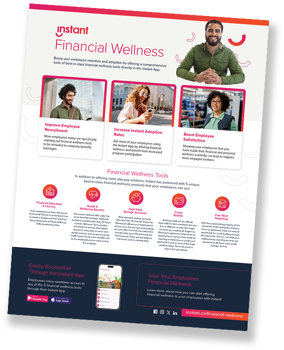 instant financial wellness one pager