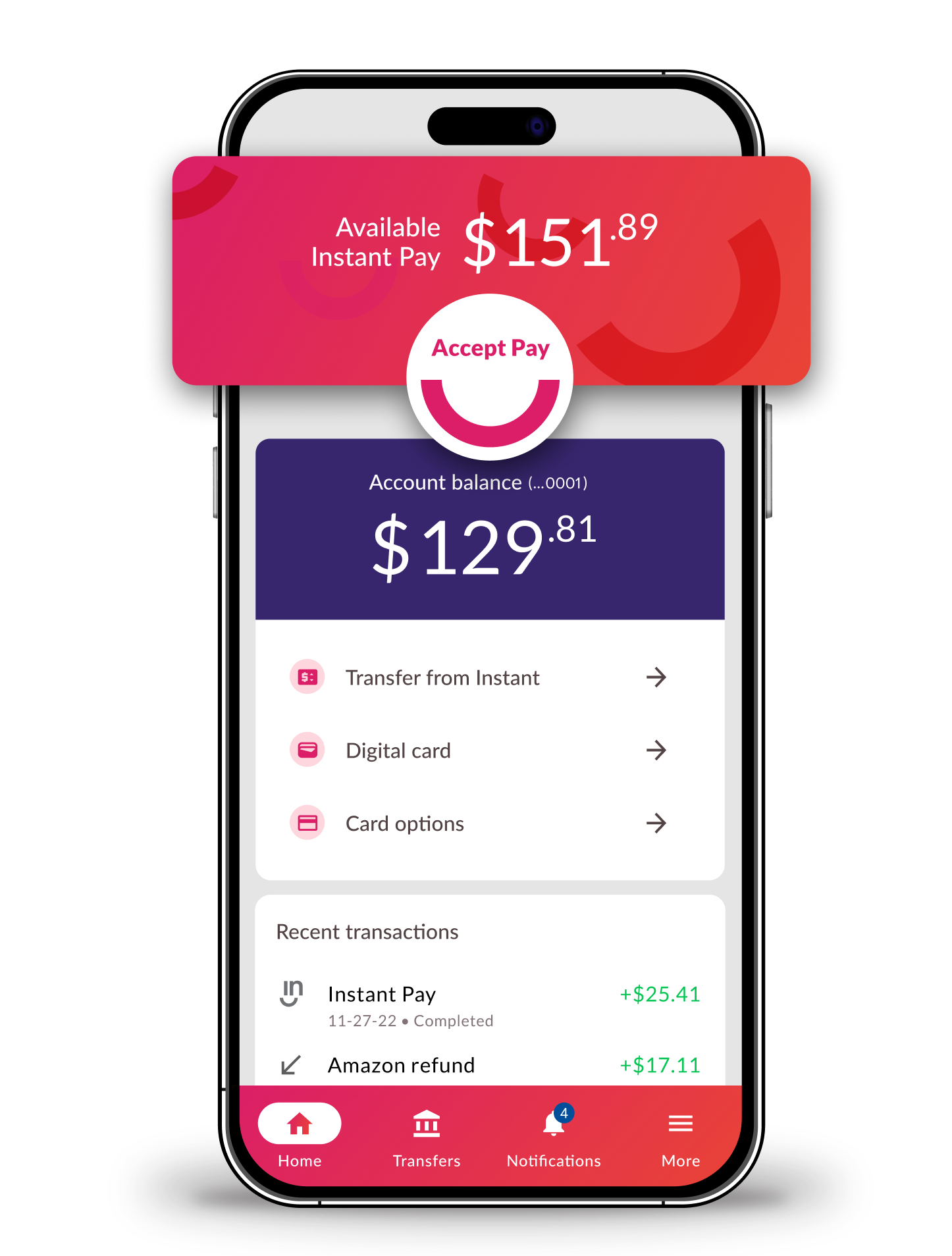 instant app on phone screen