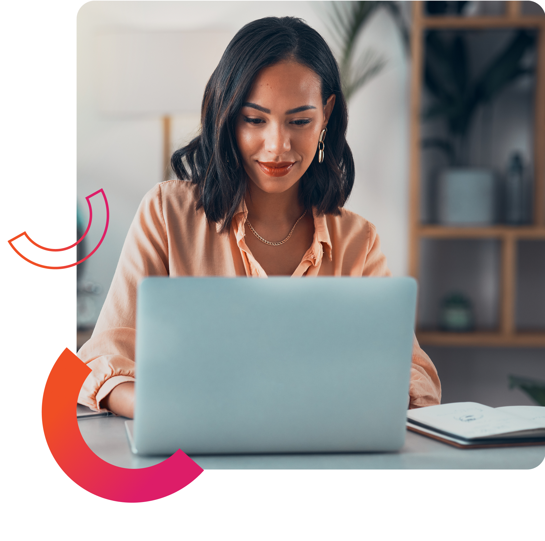 professional young woman at her laptop