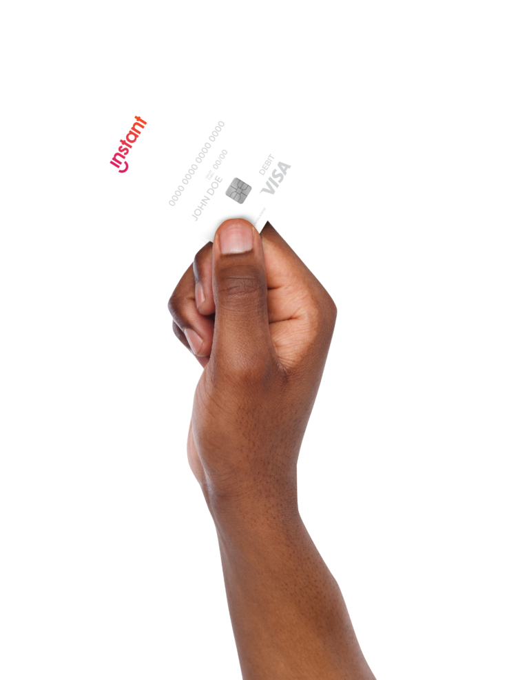 hand holding instant pay card